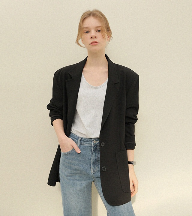 🌈[RR]プレミアムライトウールジャケット_ブラック