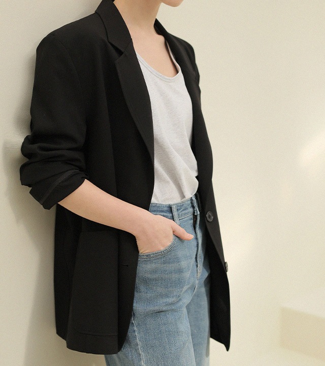 🌈[RR]プレミアムライトウールジャケット_ブラック