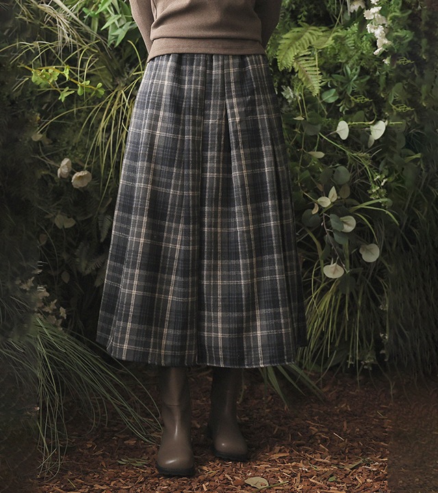 ロッツプリーツチェック起毛スカート