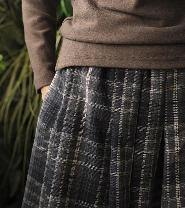 ロッツプリーツチェック起毛スカート