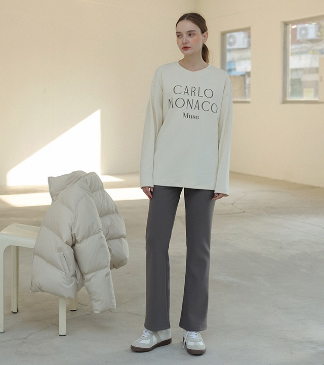 [RR]ルブミンク裏地付きブーツカットイージーパンツ