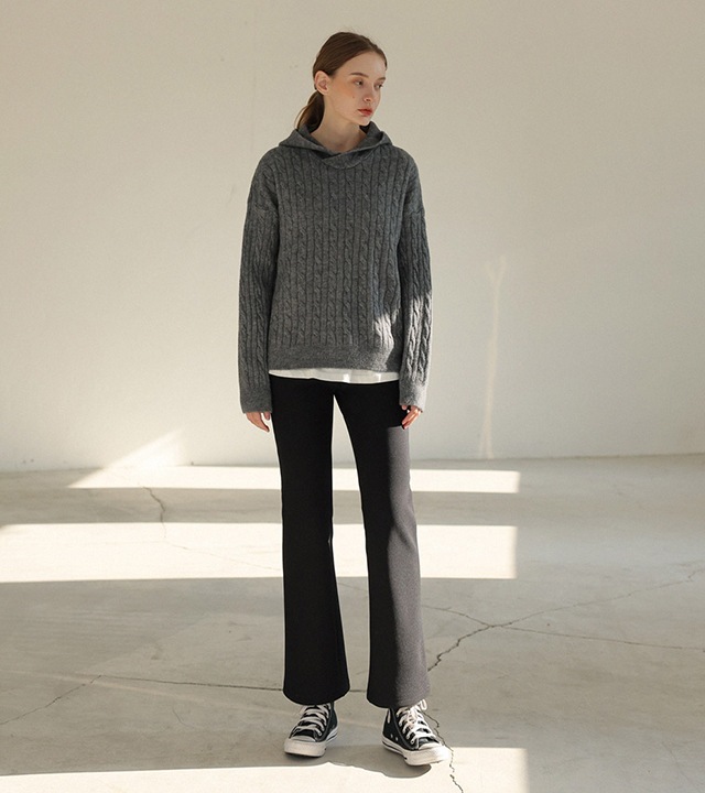 [RR]ルブミンク裏地付きブーツカットイージーパンツ