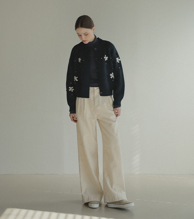 [RR]566コーデュロイワイド起毛パンツ