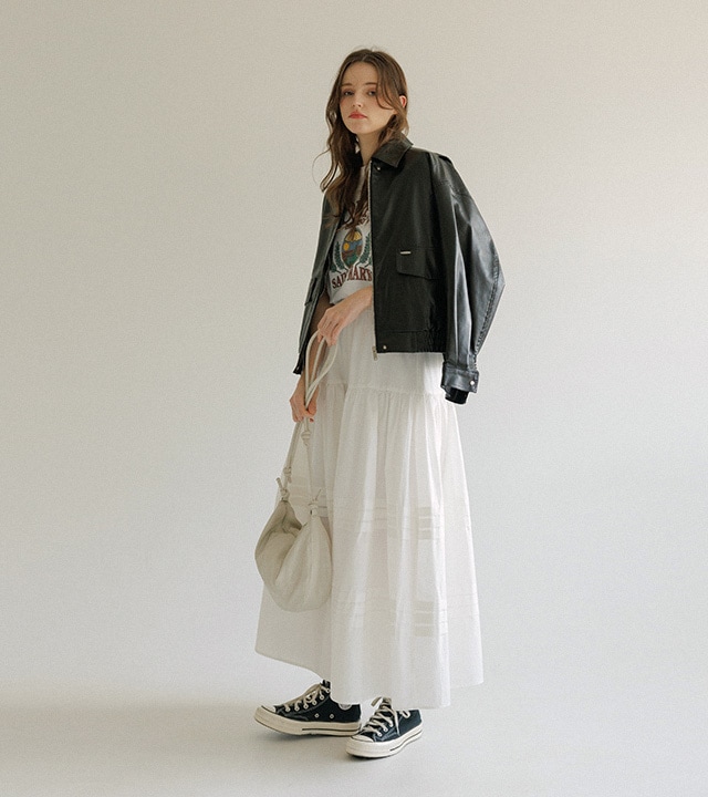 🌈[RR]ホアンピンタックロングスカート