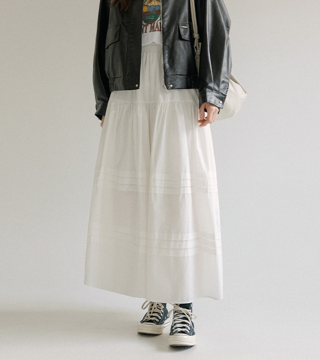 🌈[RR]ホアンピンタックロングスカート