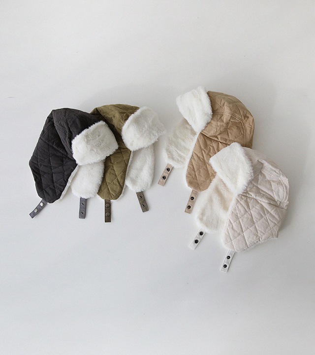 Sソフトファーキルティング耳飾り