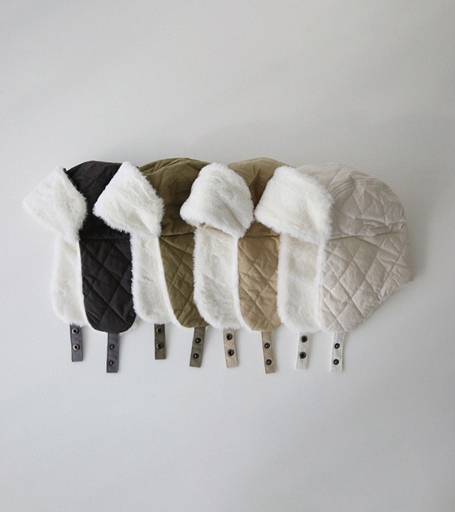 Sソフトファーキルティング耳飾り