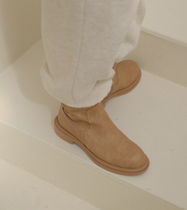 ラウンドフリースファーアンクルブーツ