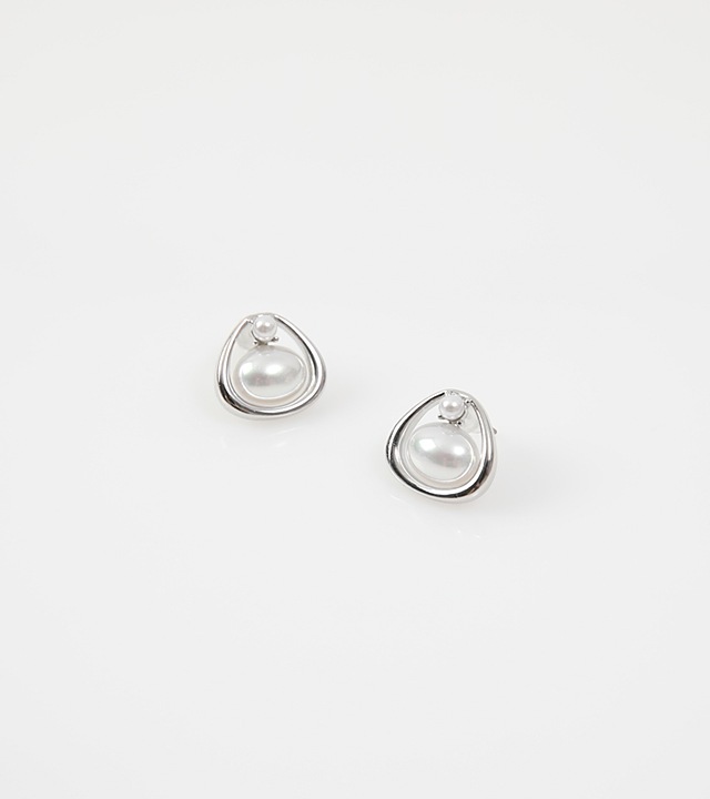 ドロップシルバー＆パールピアス