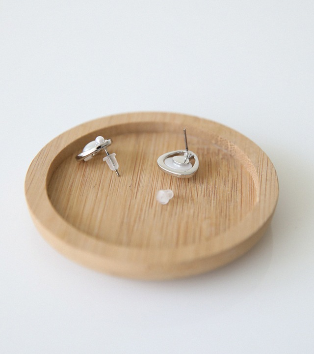 ドロップシルバー＆パールピアス