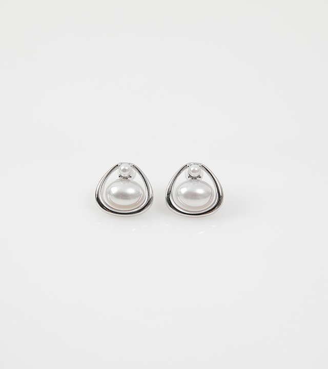 ドロップシルバー＆パールピアス