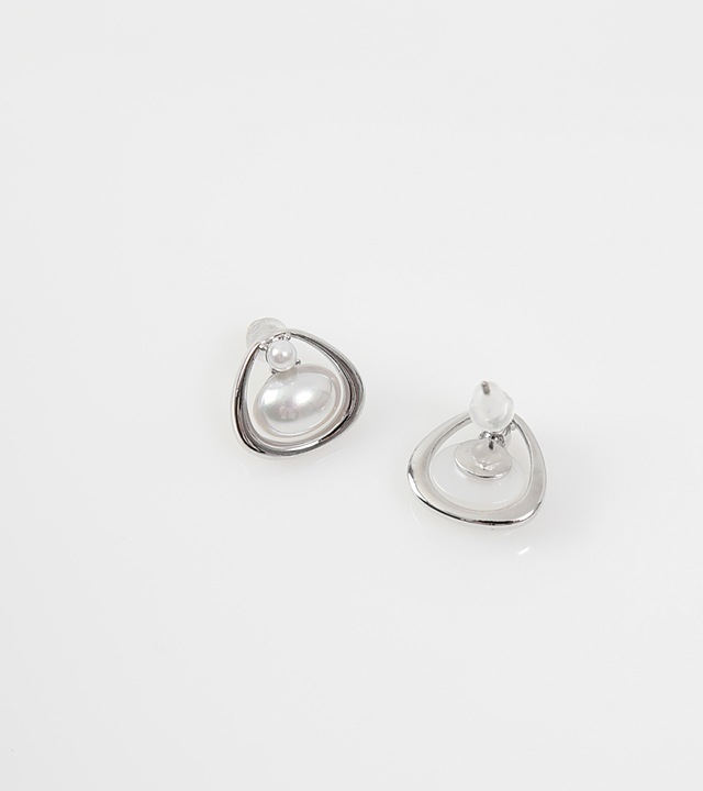 ドロップシルバー＆パールピアス