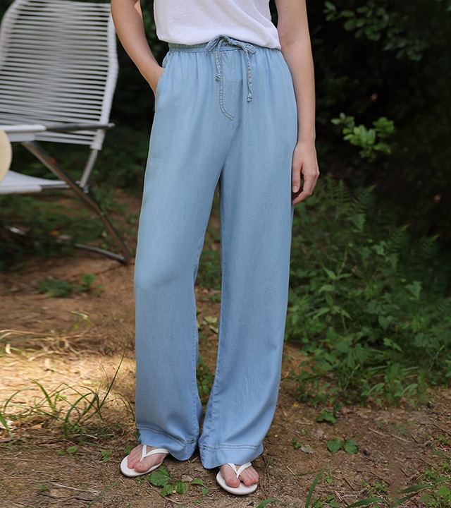 🌈[RR]アイスシルクデニムテンセルパンツ_ライトブルー