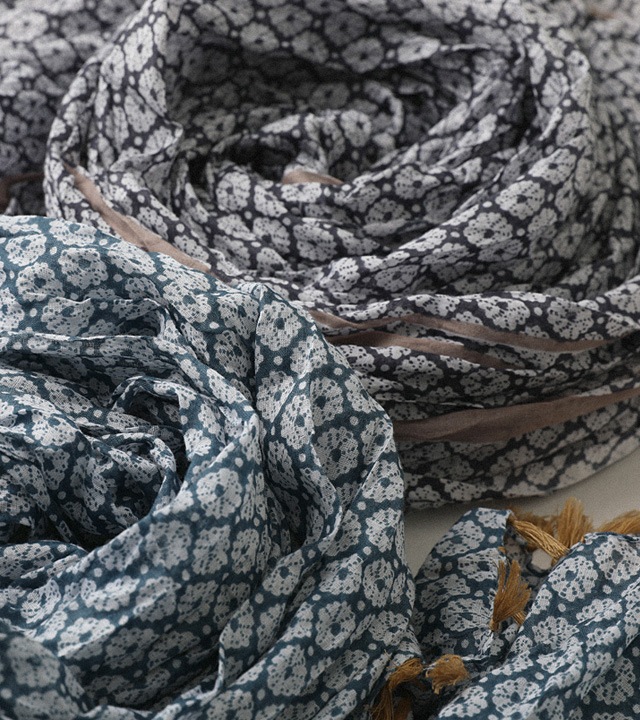 アートフラワーコットンマフラー