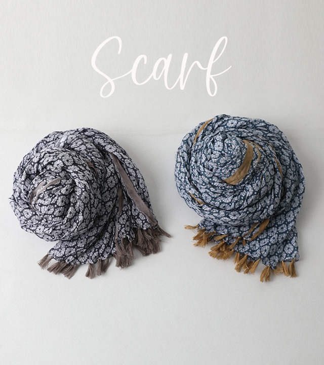 アートフラワーコットンマフラー