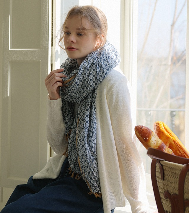 アートフラワーコットンマフラー