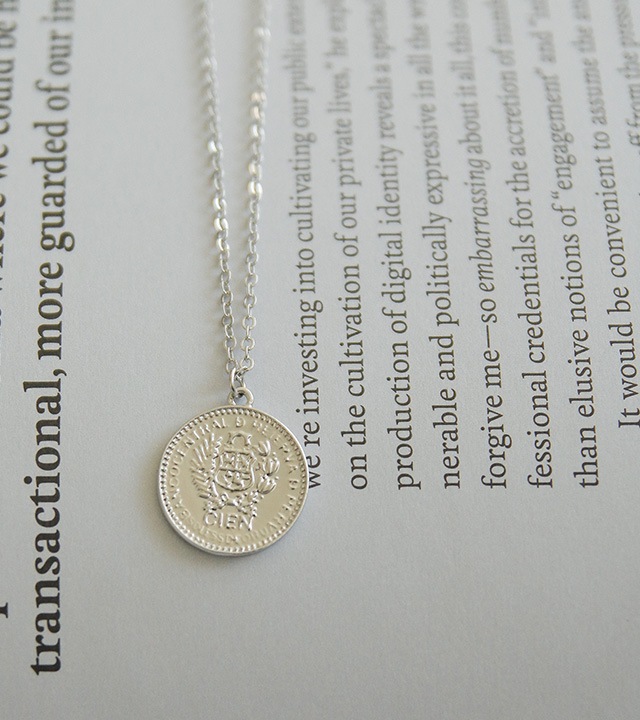 シルバーサークルパンダントネックレス