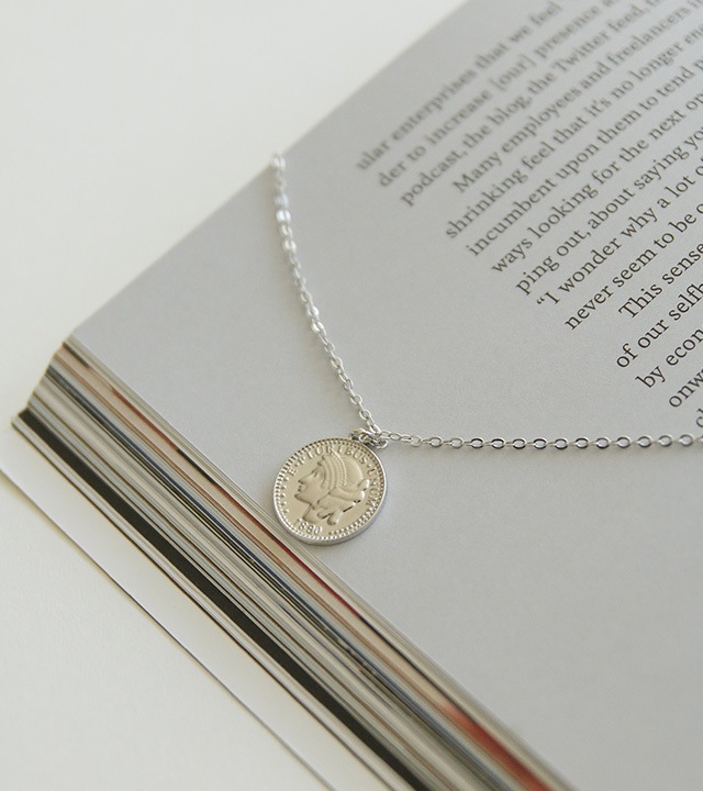 シルバーサークルパンダントネックレス