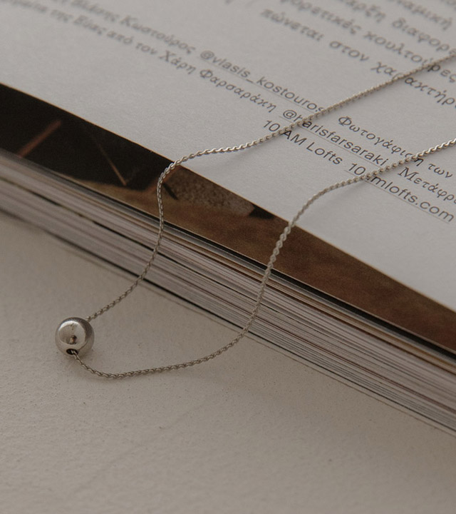 シルバーボールチェーンネックレス