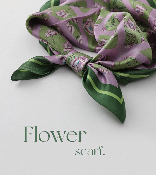 リアフラワーシルクスカーフ