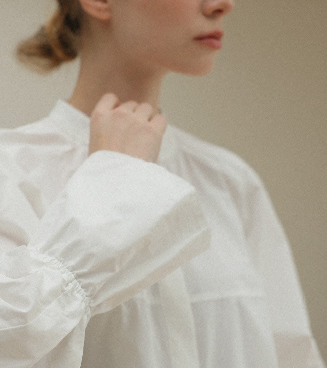 🌈[RR]ローミングカフバンディングブラウス_ブルー