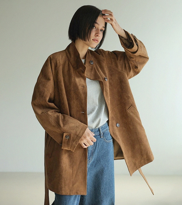 🌈[RR]ニッコースエードベルトハーフコート