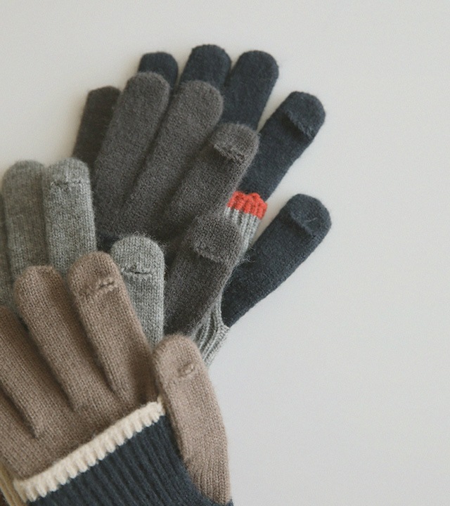レブンツートンカラーニット手袋 レブンツートンカラーニット手袋