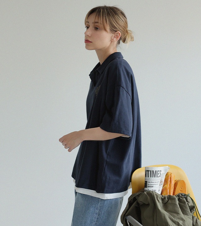 モニティンカラ半袖トップス