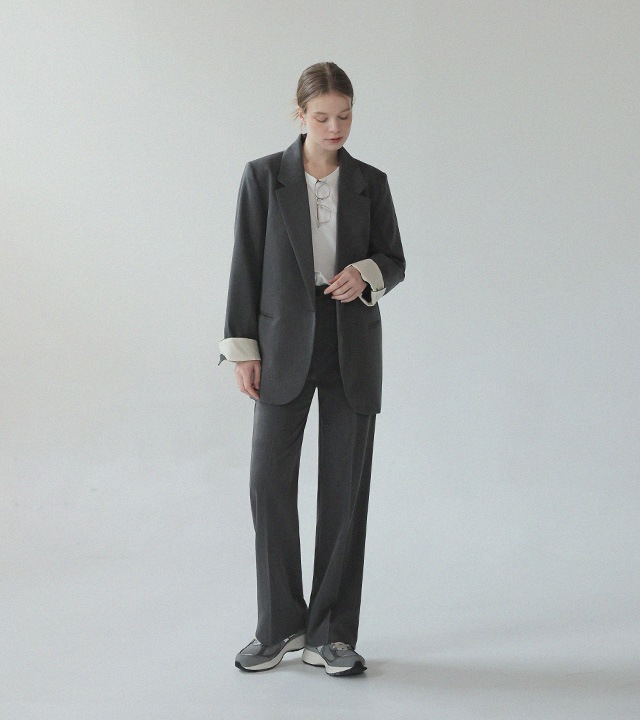 🌈[RR]ドローストリング配色ジャケット_ブラック