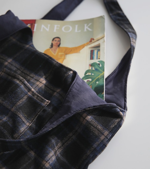 [RR]ルインチェック刺繍 エコバッグ