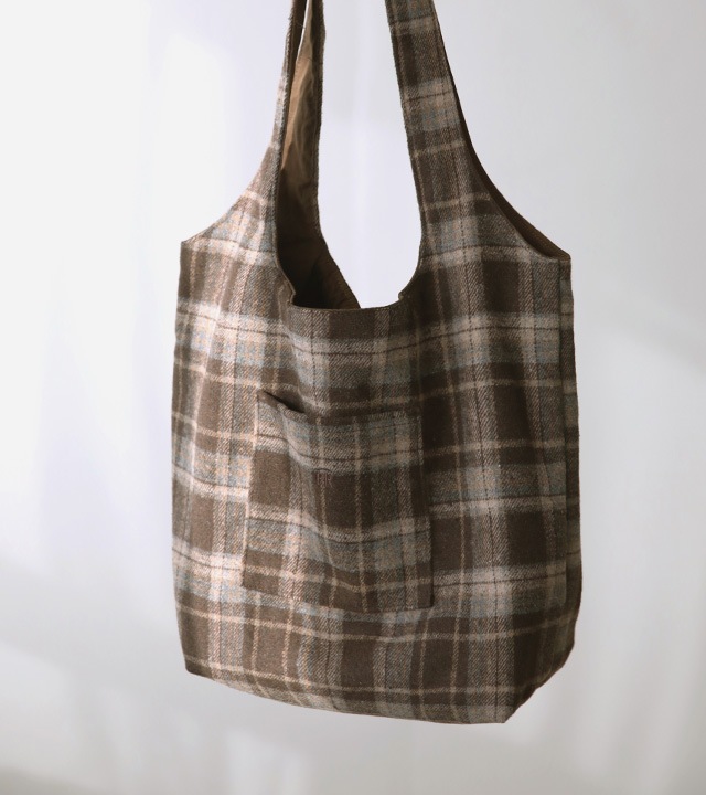 [RR]ルインチェック刺繍 エコバッグ