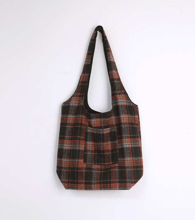[RR]ルインチェック刺繍 エコバッグ