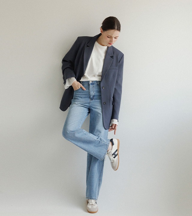 [RR]573 マーク セミワイドパンツ