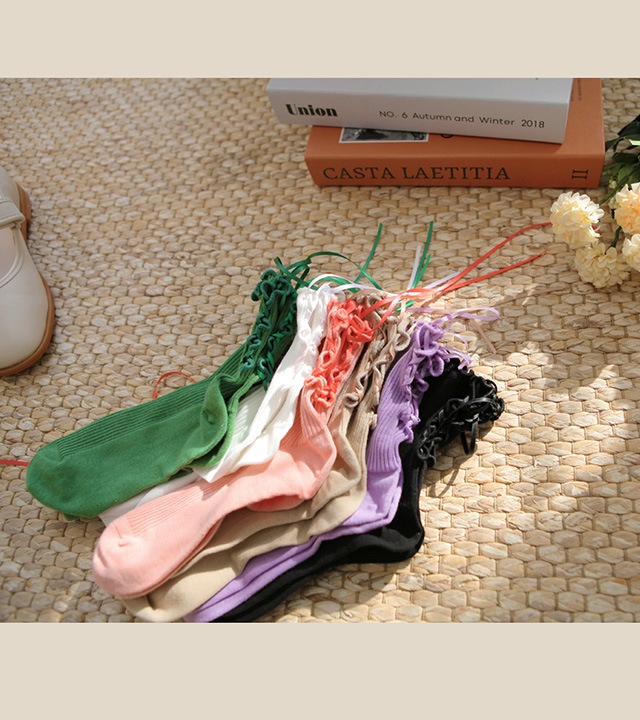 ラナバックリボンフリルソックス