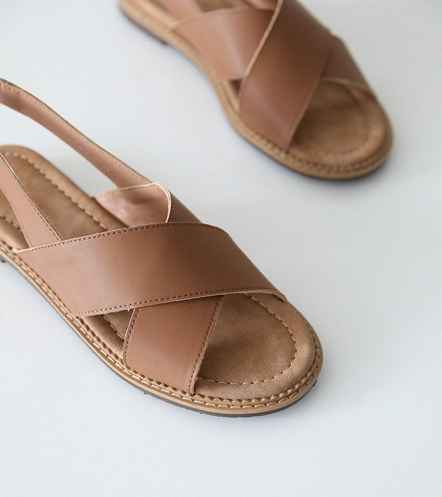 エディストラップバンディング牛革サンダル