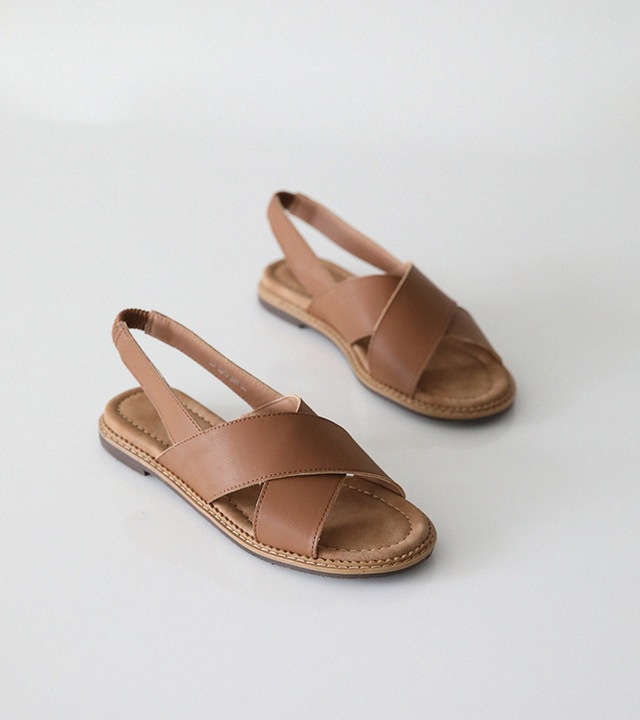 エディストラップバンディング牛革サンダル