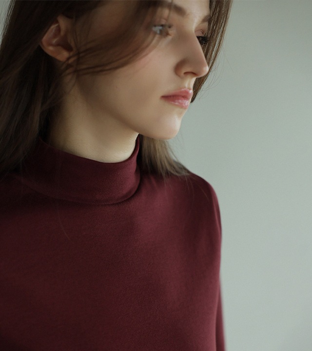 [RR]アンナフライスハーフネック5分袖トップス