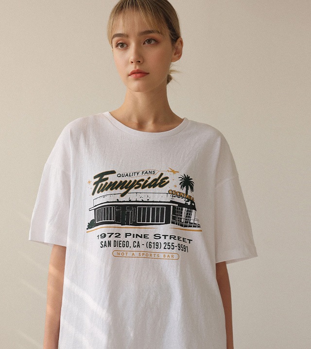 [RR]ファーニンプリント半袖トップス