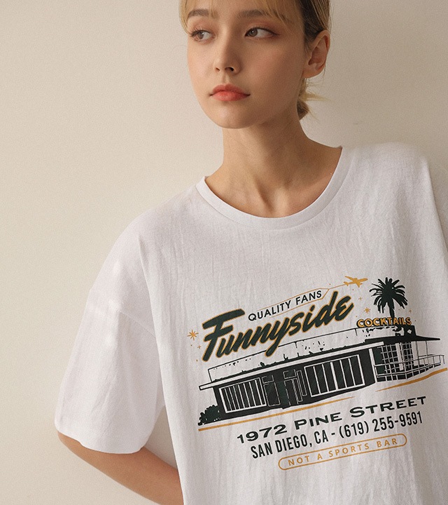 [RR]ファーニンプリント半袖トップス