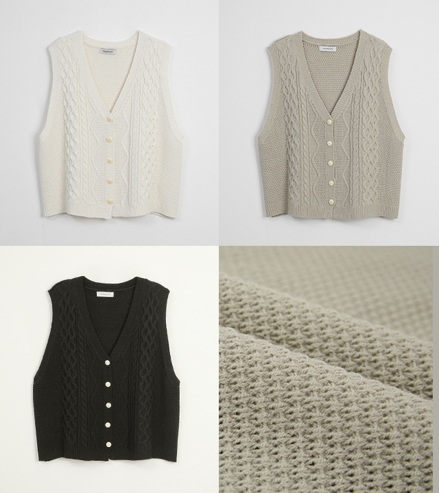 [RR]ポポケーブルニットベスト