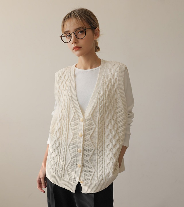 [RR]ポポケーブルニットベスト