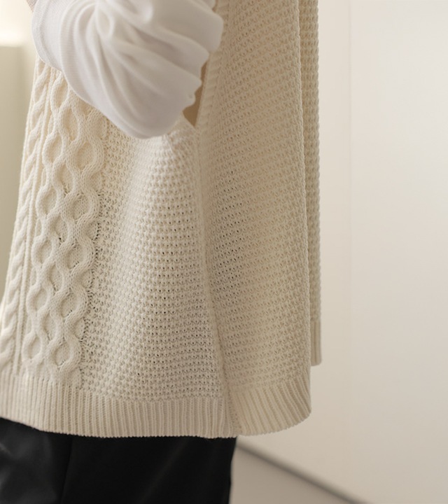 [RR]ポポケーブルニットベスト