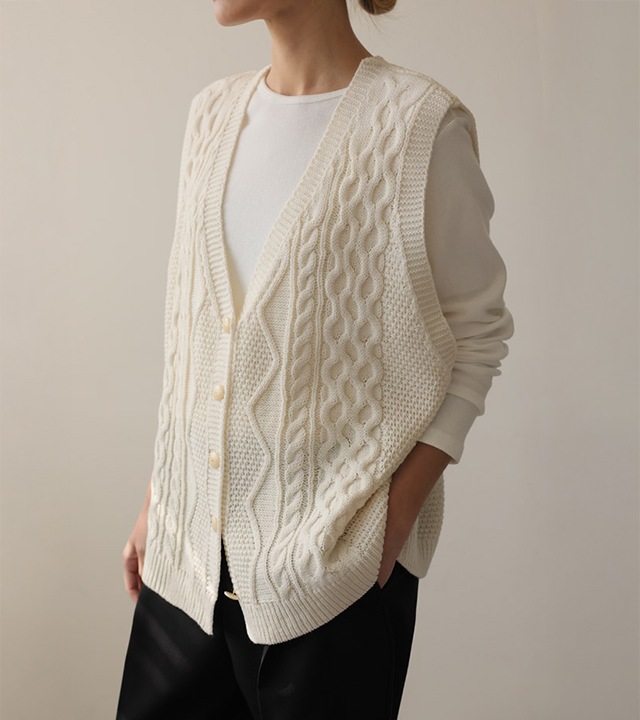 [RR]ポポケーブルニットベスト
