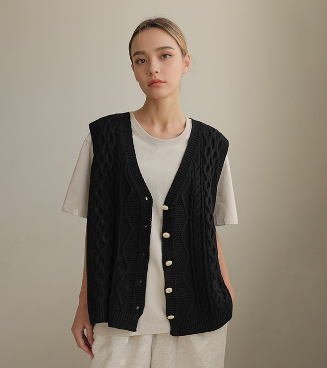 [RR]ポポケーブルニットベスト