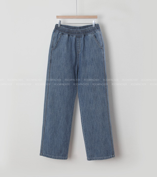 🌈[RR]055スラブイージーデニムパンツ_ブルー