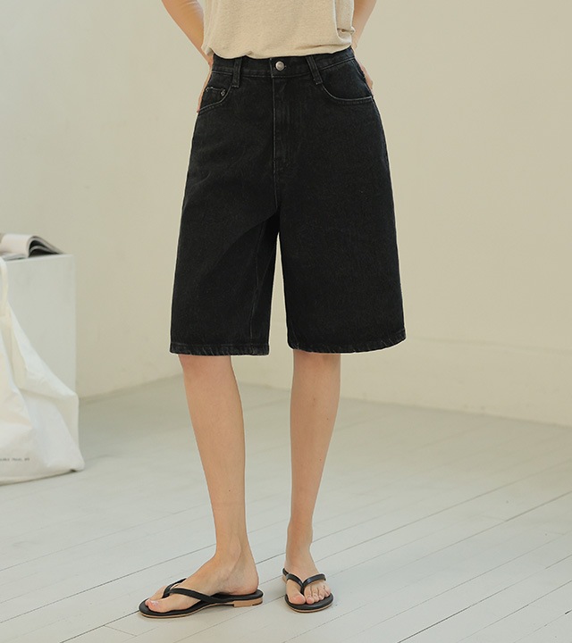 🌈[RR]136ベーシック5分丈ショーツ_ブラック