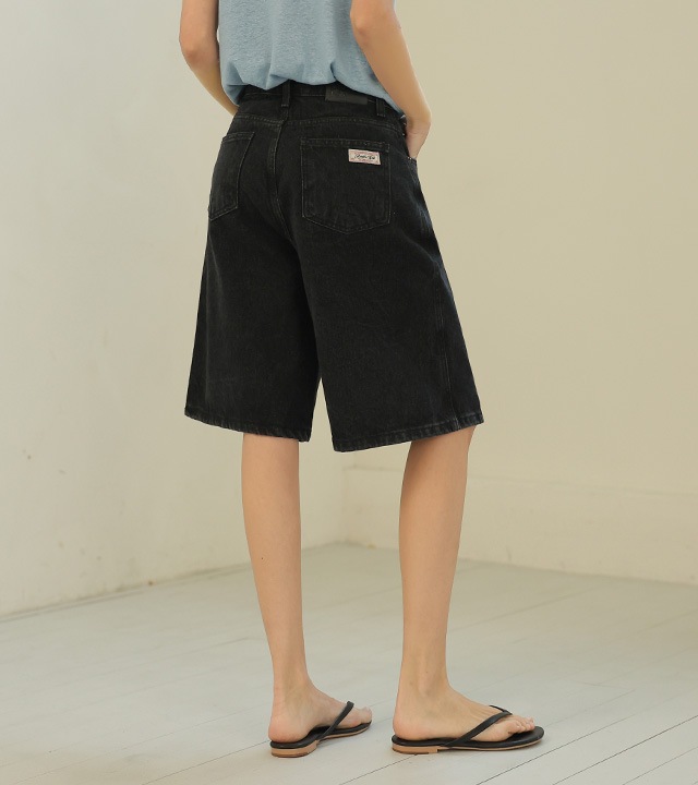 🌈[RR]136ベーシック5分丈ショーツ_ブラック