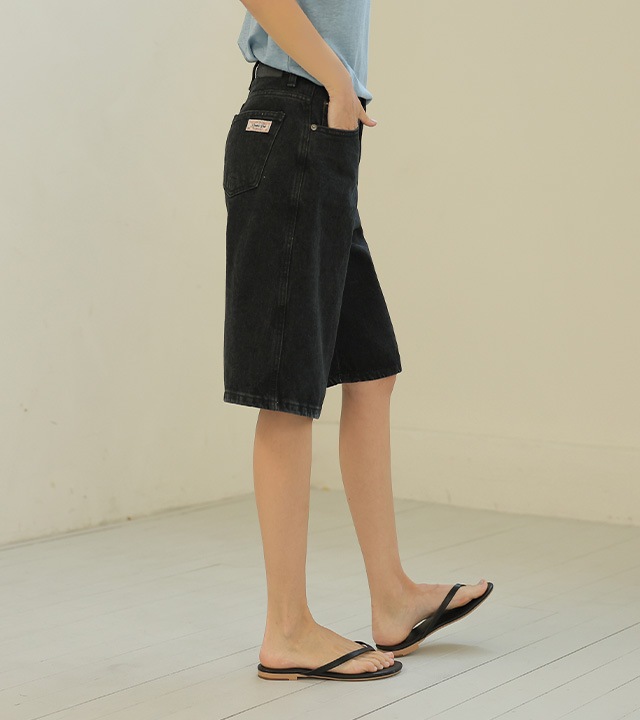 🌈[RR]136ベーシック5分丈ショーツ_ブラック