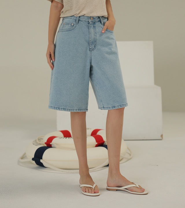 🌈[RR]136ベーシック5分丈ショーツ_ブラック