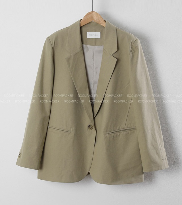 🌈[RR]ヘンリー配色コットンジャケット_ベージュ